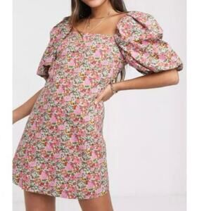 MNG Mango Floral Mini‎ Dress Pink